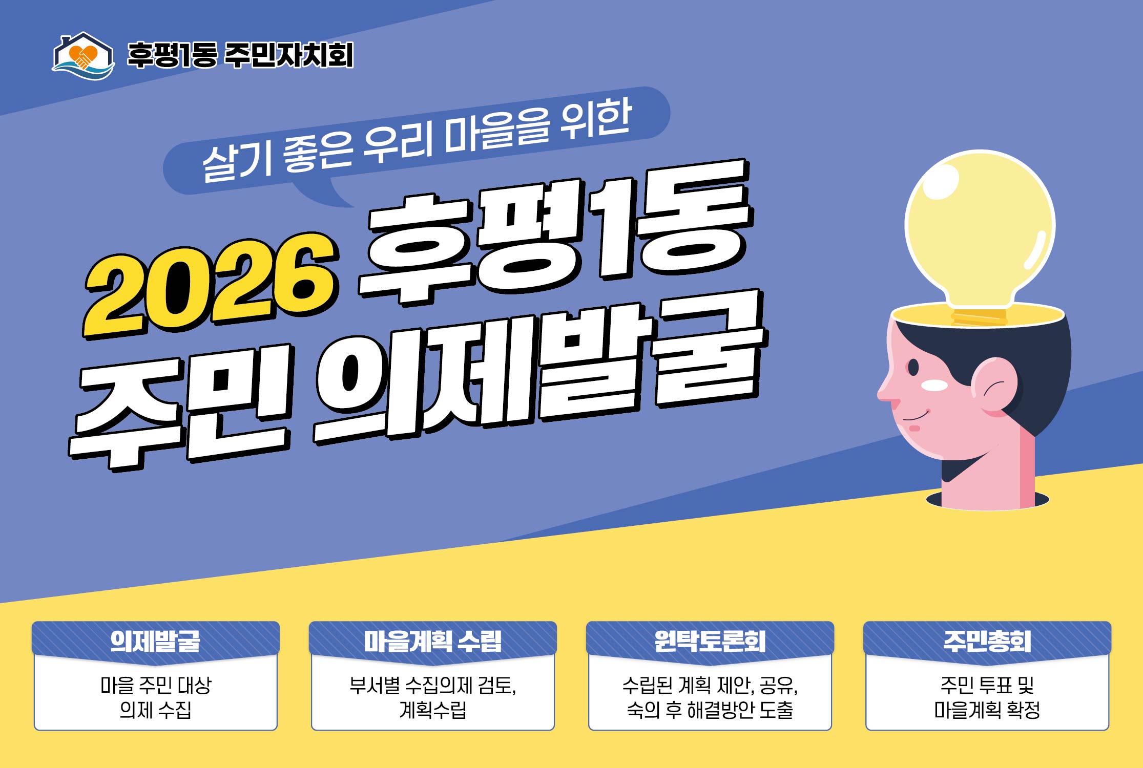1. 후평1동주민자치회 2026 의제발굴 설문 “2027년 우리 동네를 가꾸는 사람은 who, 바로 나!”건의 대표 이미지